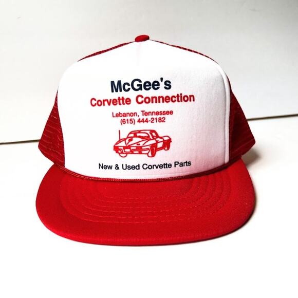 Vintage-  Snap Back Mesh Truckers Hat McGee's Corvette Connection Lebanon TN - Picture 1 of 7